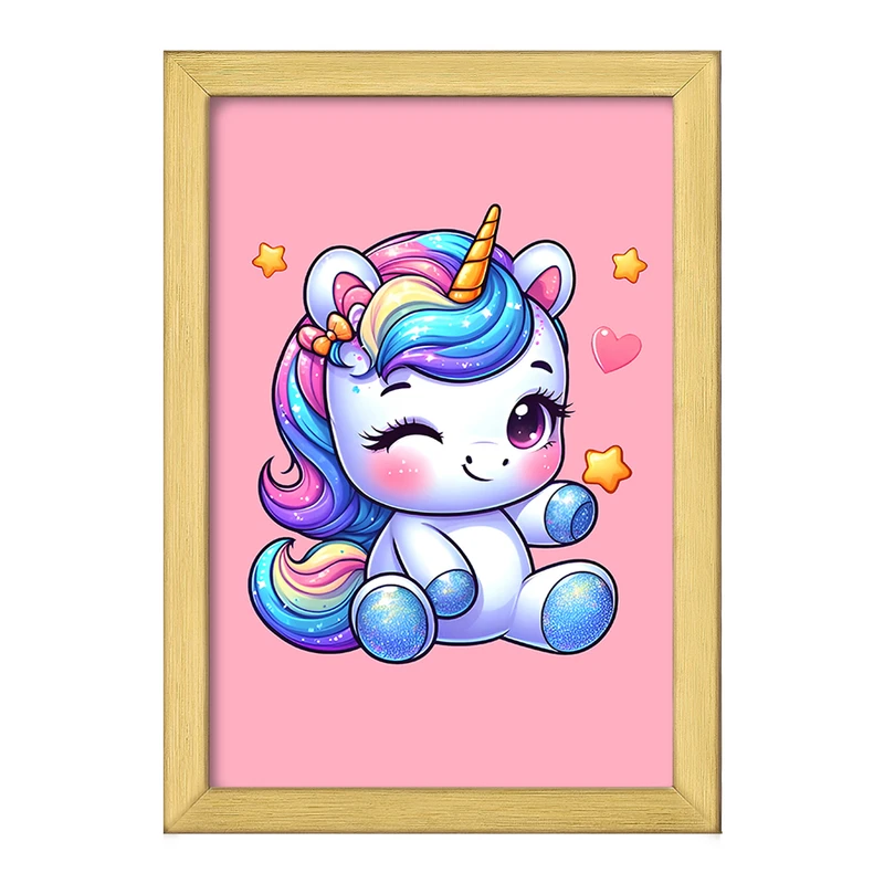 تابلو خندالو طرح اسب تک شاخ کیوت کد F8424