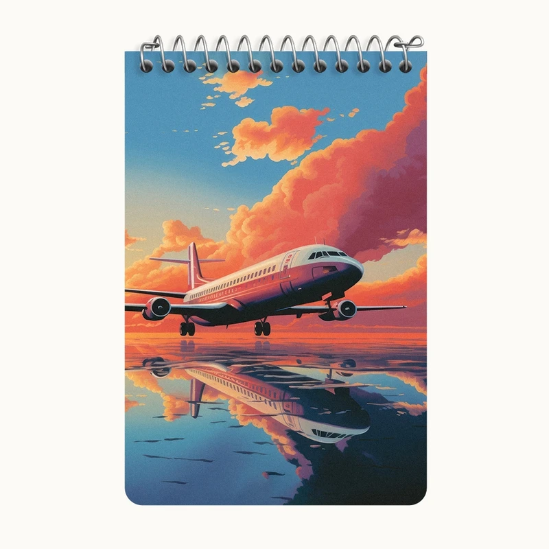 دفتر یادداشت 50 برگ خندالو طرح هواپیما کد F3064