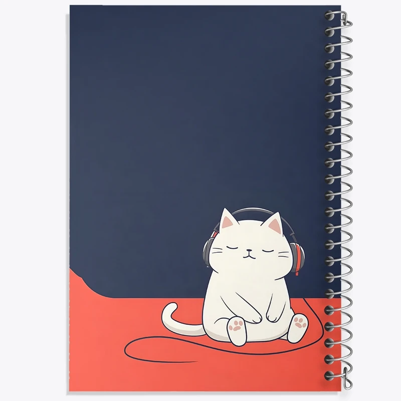 دفتر طراحی 50 برگ خندالو طرح گربه (Cat) کد N4407
