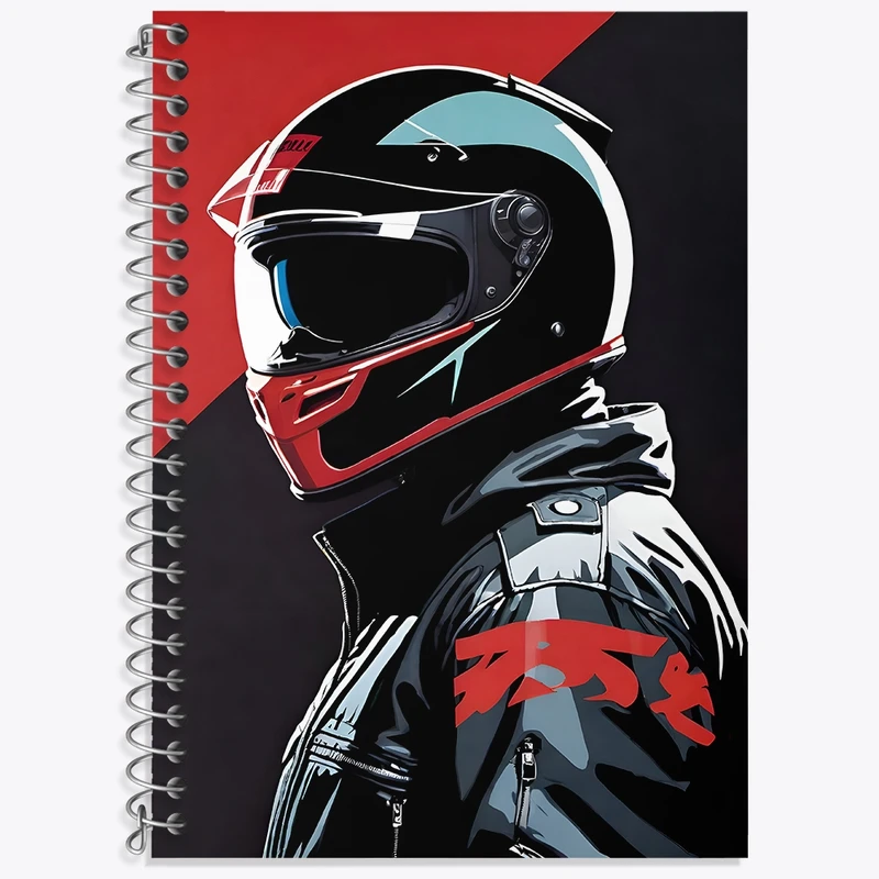 دفتر زبان 50 برگ خندالو مدل سه خط طرح موتور سوار کد F4958