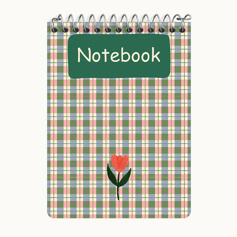 دفتر یادداشت 50 برگ خندالو طرح چهارخونه و گل کد N6667