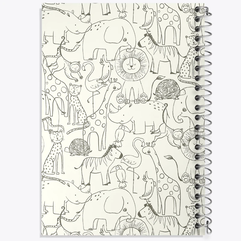 دفتر طراحی 50 برگ خندالو طرح حیوانات بامزه کد N644