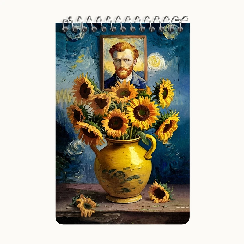 دفتر یادداشت 50 برگ خندالو طرح ونسان ونگوگ کد F5088