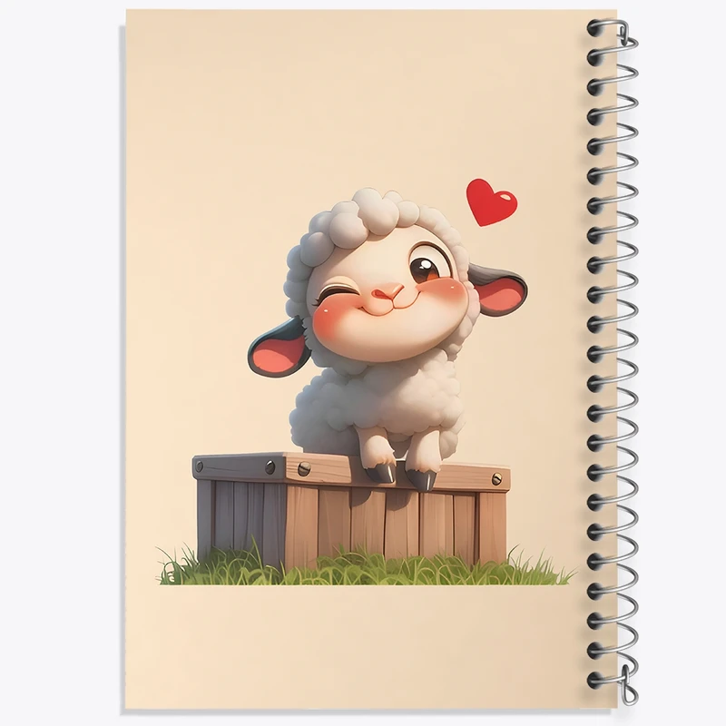 دفتر ژورنال نویسی 50 برگ خندالو مدل نقطه ای طرح گوسفند بامزه کد N6498