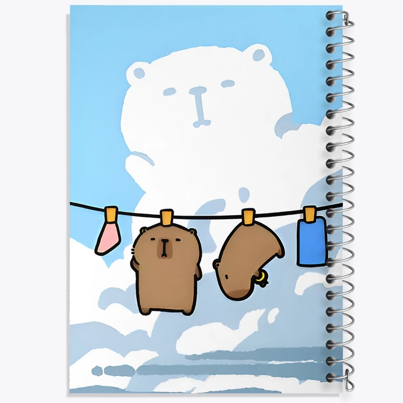 دفتر ژورنال نویسی 50 برگ خندالو مدل نقطه ای طرح خرس بامزه کد N7060