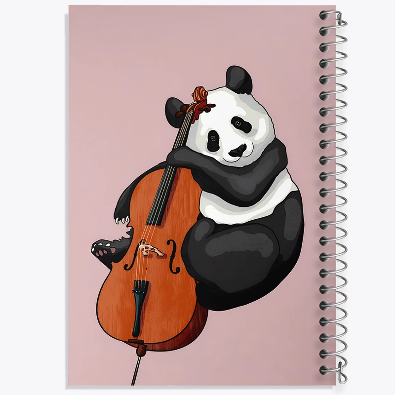دفتر مشق 100 برگ خندالو طرح پاندا نوازنده کد N8156