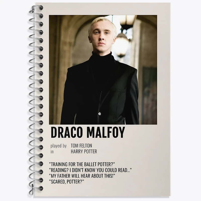 دفتر زبان دوخط 50 برگ خندالو طرح دراکو مالفوی (Draco Malfoy) کد F13402