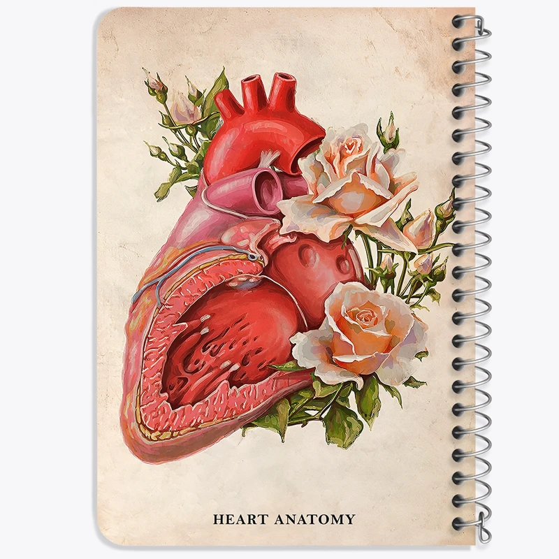 دفتر یادداشت 50 برگ خندالو طرح آناتومی قلب (Heart Anatomy) کد F13973
