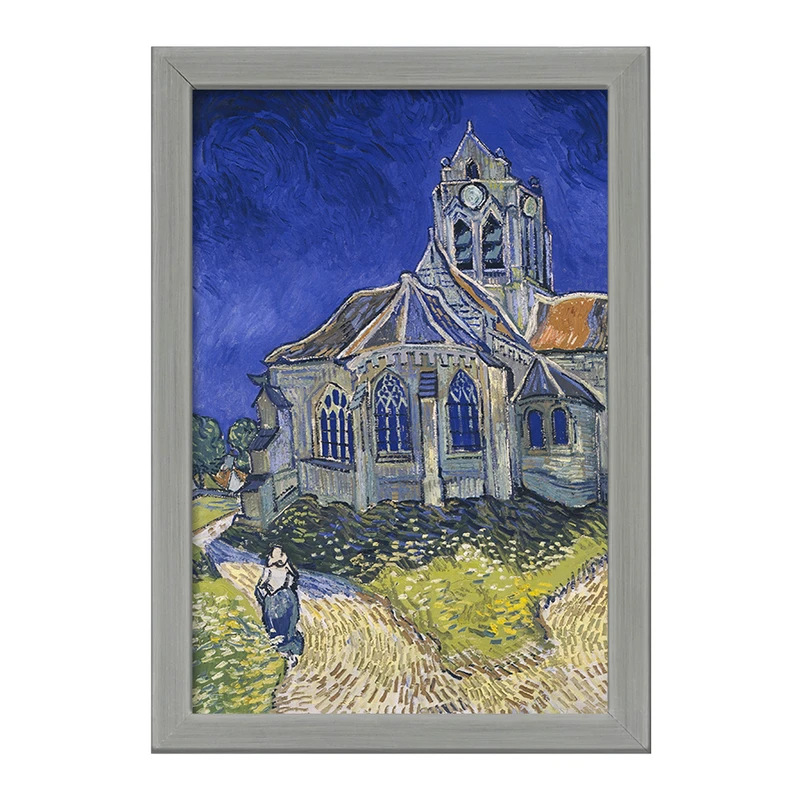 تابلو خندالو طرح نقاشی کلیسای Auvers-sur-Oise اثر ونسان ونگوگ کد F12419