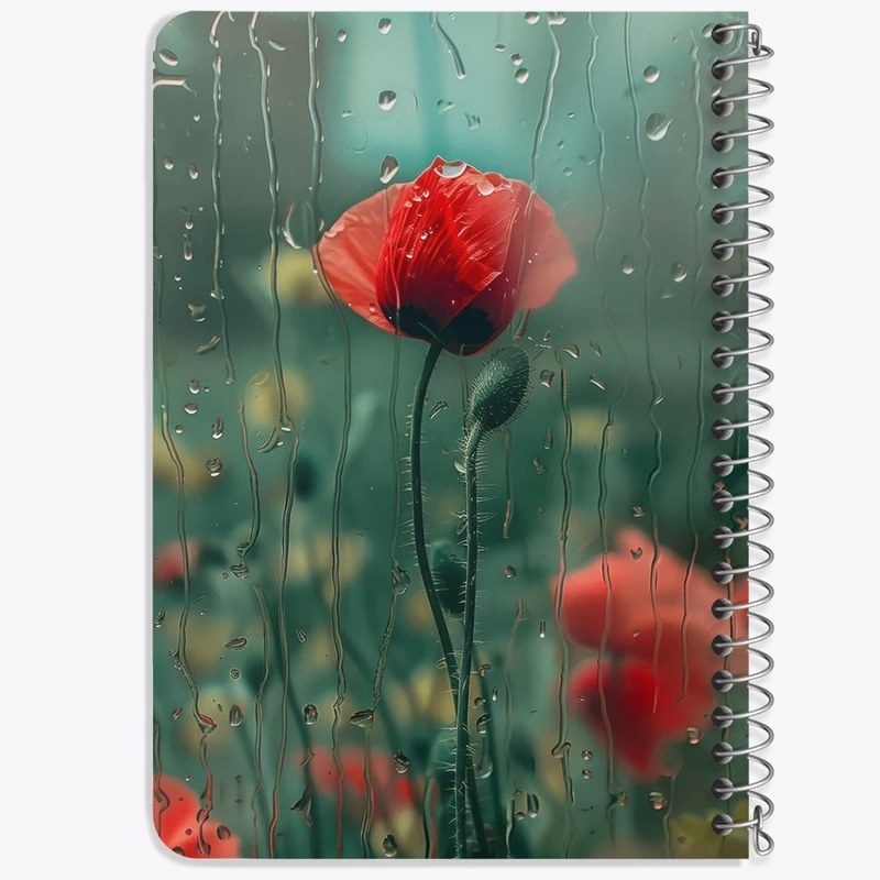 دفتر یادداشت 50 برگ خندالو طرح گل شقایق کد F2711