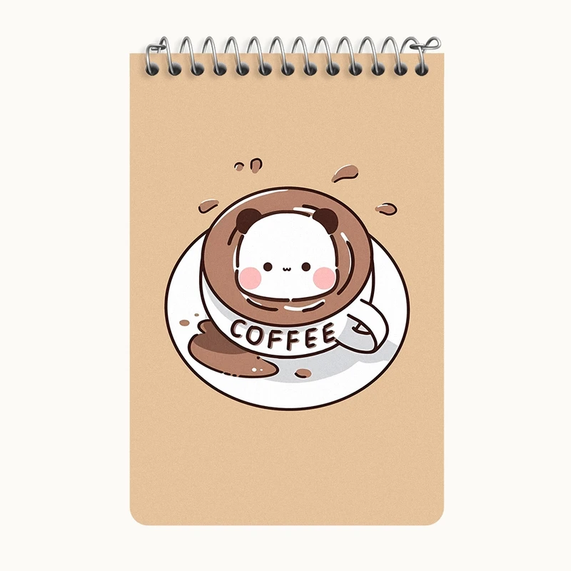 دفتر یادداشت 50 برگ خندالو طرح پاندا و قهوه کد F5406