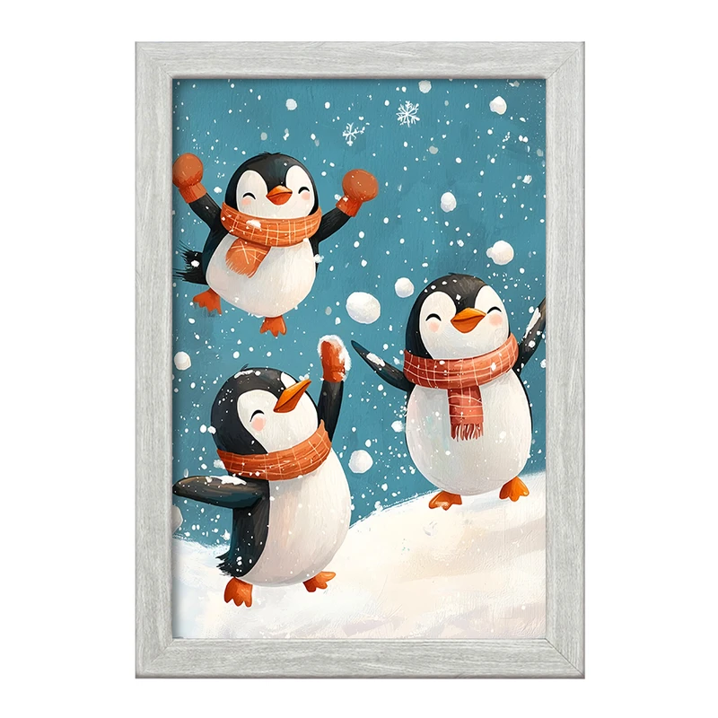 تابلو خندالو طرح پنگوئن های بامزه کد F8702