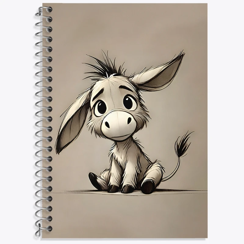 دفتر زبان 50 برگ خندالو مدل سه خط طرح الاغ بانمک کد N6717