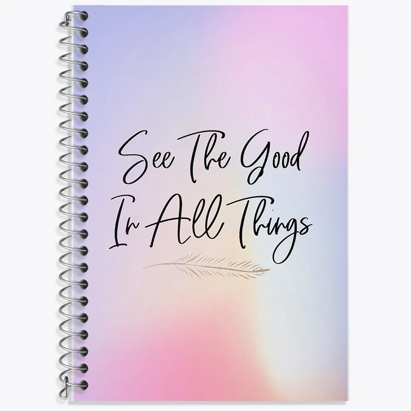 دفتر زبان 50 برگ خندالو مدل سه خط طرح See The Good In All Things کد F11437