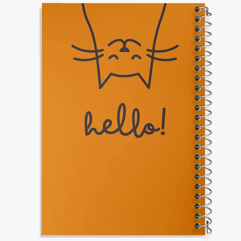 دفتر طراحی 50 برگ خندالو طرح گربه مینیمال کد N998