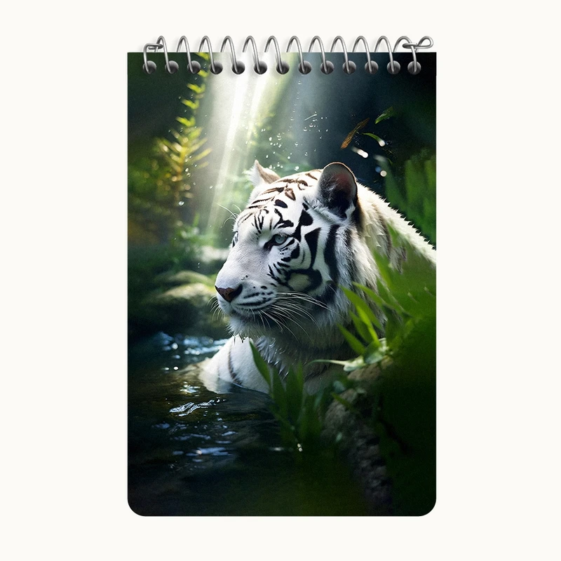 دفتر یادداشت 50 برگ خندالو طرح ببر سفید کد F5890