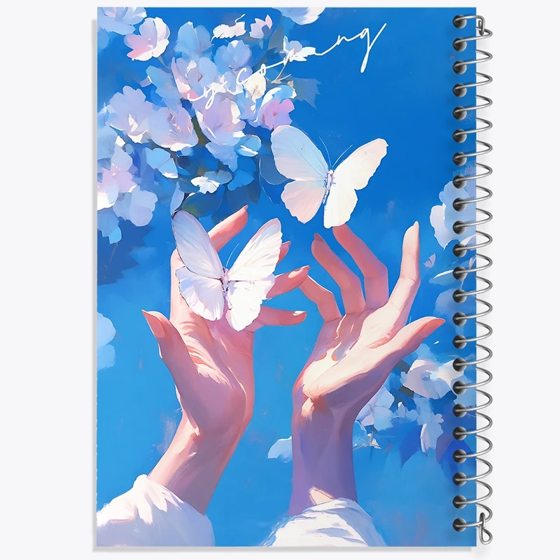 دفتر شطرنجی 50 برگ خندالو طرح دست و پروانه کد F11075