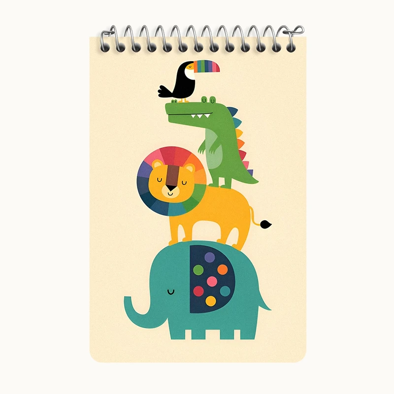 دفتر یادداشت 50 برگ خندالو طرح حیوانات کیوت کد F4914