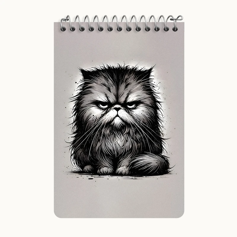 دفتر یادداشت 50 برگ خندالو طرح گربه عصبانی کد F11836