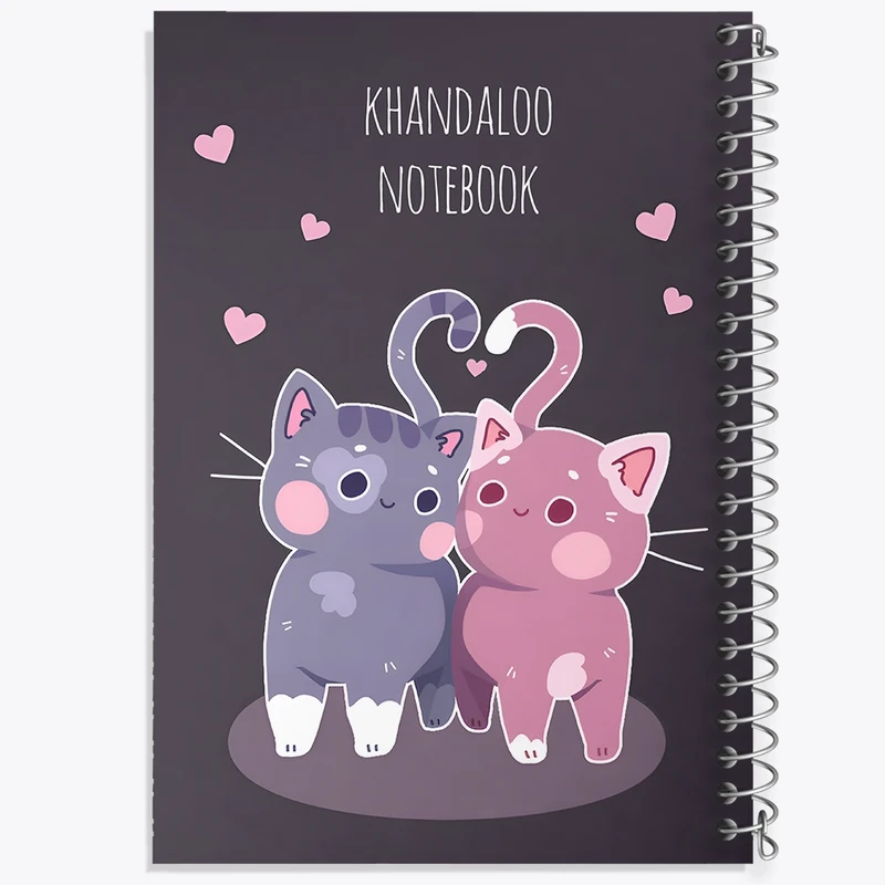 دفتر طراحی 50 برگ خندالو طرح گربه های عاشق کد N8174