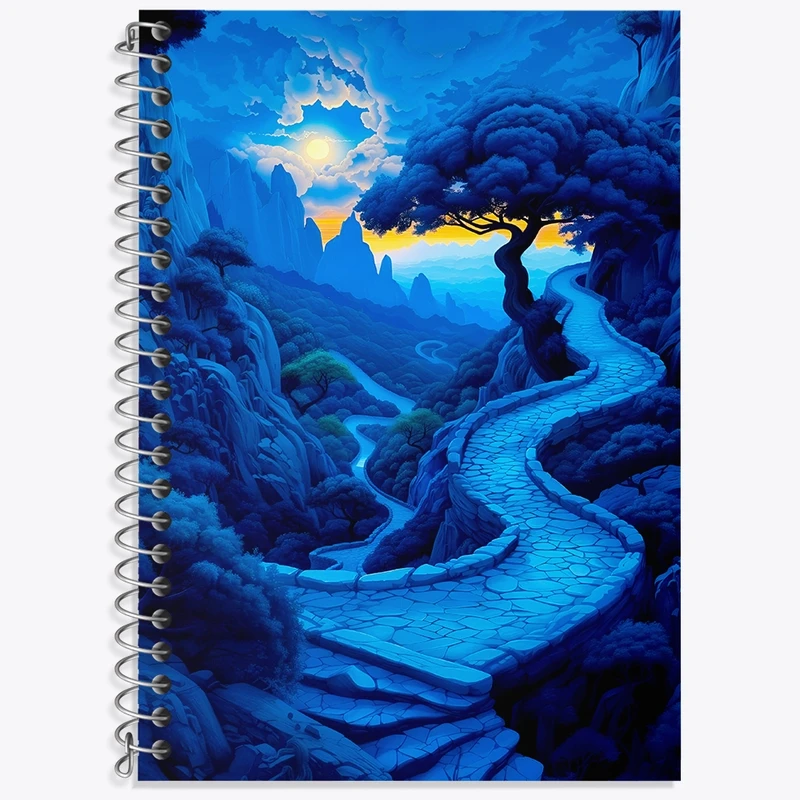 دفتر زبان 50 برگ خندالو مدل سه خط طرح راه کوهستانی کد F4549