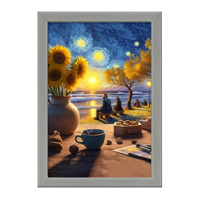 تابلو خندالو طرح ونسان ونگوگ کد F8778