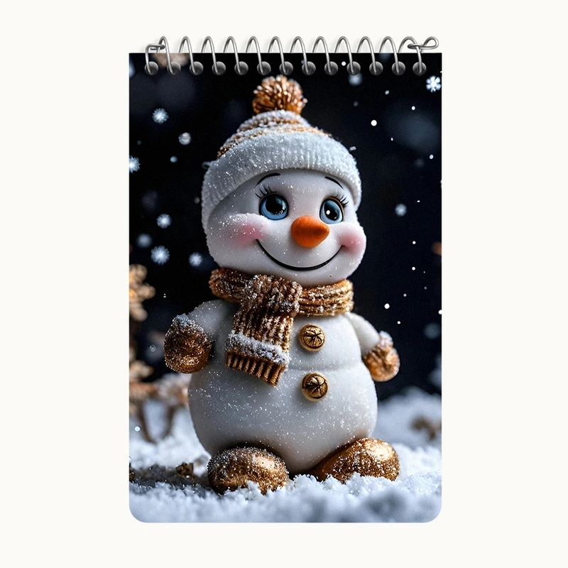 دفتر یادداشت 50 برگ خندالو طرح آدم برفی بامزه کد F8404