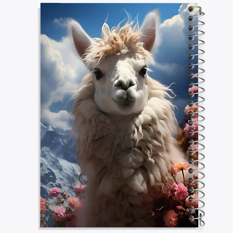 دفتر طراحی 50 برگ خندالو طرح لاما کد F9962