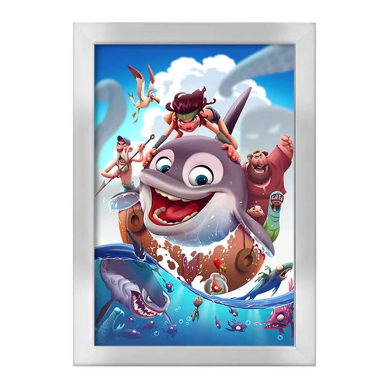 تابلو خندالو طرح انیمیشن پسر دلفینی کد 26709