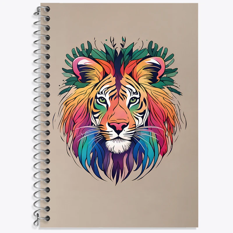 دفتر زبان دوخط 50 برگ خندالو طرح شیر کد F4343