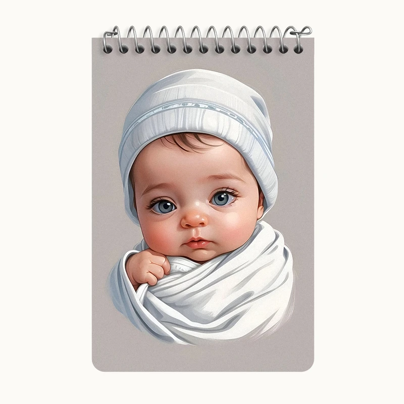 دفتر یادداشت 50 برگ خندالو طرح نوزاد کد F7593