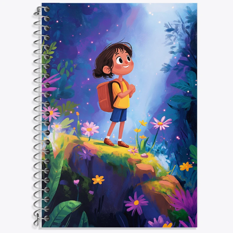 دفتر زبان 50 برگ خندالو مدل دو خط طرح دخترانه کودکانه کد F10928