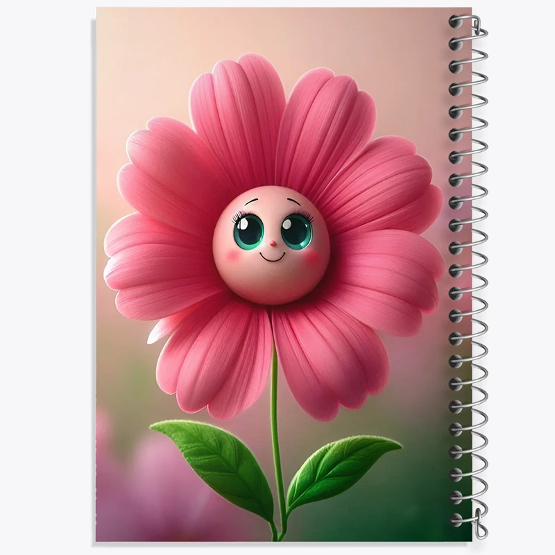 دفتر مشق 50 برگ خندالو طرح گل بامزه کد N6131