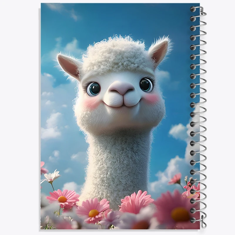 دفتر طراحی 50 برگ خندالو طرح لاما کد F9268