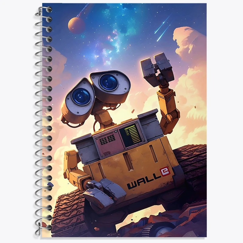 دفتر زبان 50 برگ خندالو مدل سه خط طرح وال ای (wall-E) کد F3413