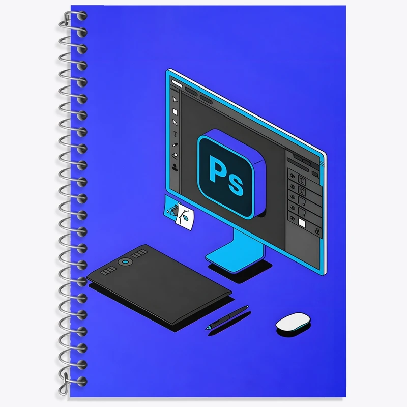 دفتر زبان 50 برگ خندالو مدل سه خط طرح گرافیک دیزاینر کد F4503