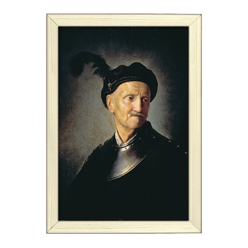 تابلو خندالو طرح نقاشی مرد زره پوش اثر رامبراند کد F12189