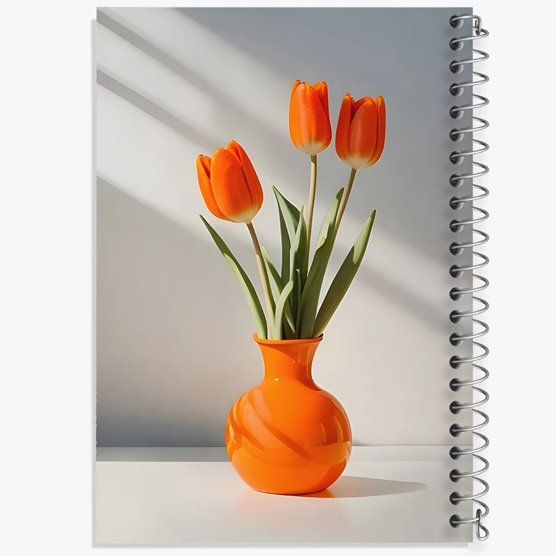 دفتر نقاشی 50 برگ خندالو طرح گلدان گل لاله کد F11194