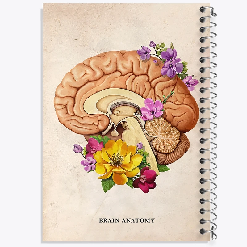 دفتر ژورنال نویسی 50 برگ خندالو مدل نقطه ای طرح آناتومی مغز (Brain Anatomy) کد F13970