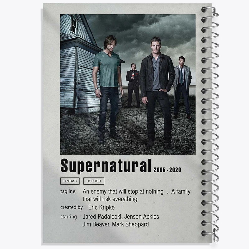دفتر شطرنجی 50 برگ خندالو طرح سوپرنچرال (Supernatural) کد F11277