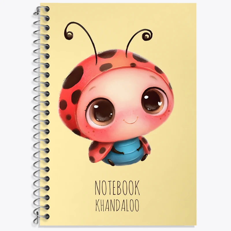 دفتر زبان دوخط 50 برگ خندالو طرح کفشدوزک بامزه کد N7778