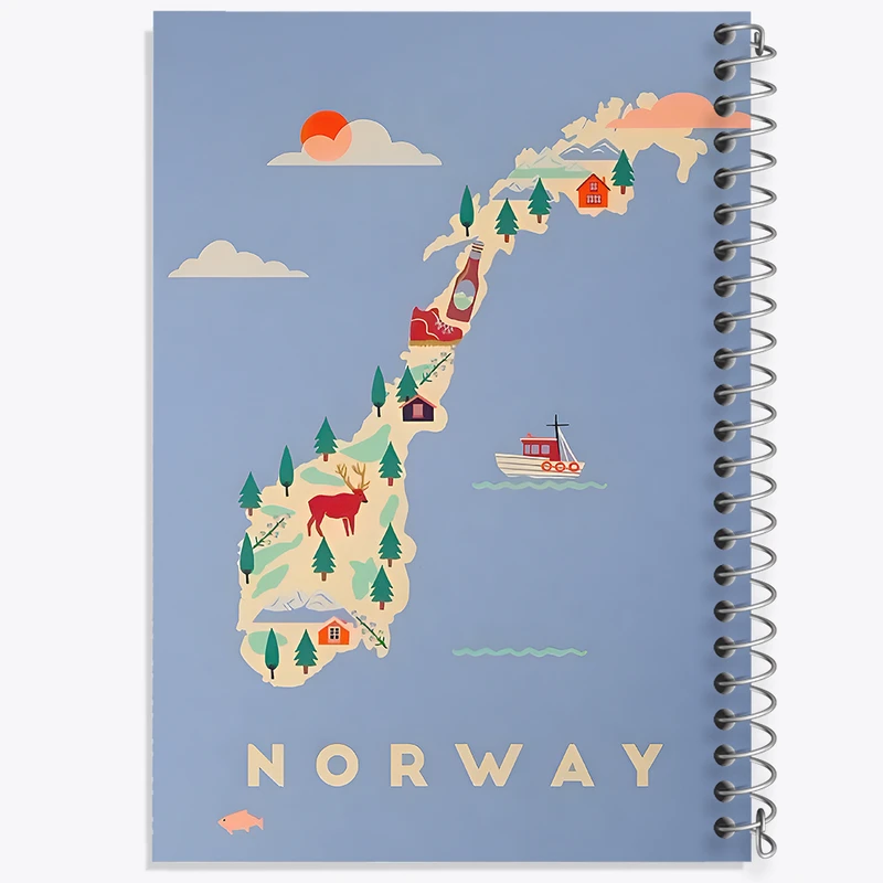 دفتر مشق 100 برگ خندالو طرح نروژ (Norway) کد F14363