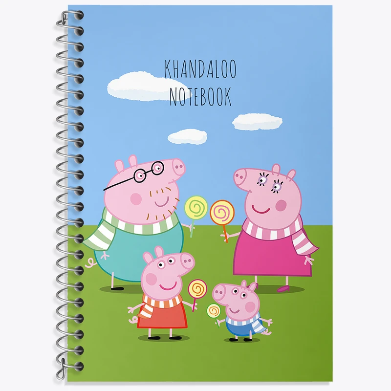 دفتر زبان دوخط 50 برگ خندالو طرح انیمیشن پپا پیگ (Peppa Pig) کد N9232