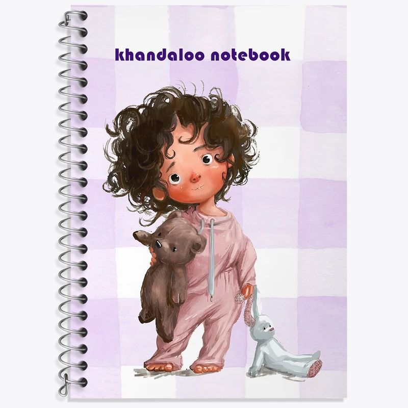 دفتر زبان 50 برگ خندالو مدل سه خط طرح دخترانه کد N6164