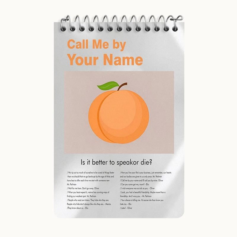 دفتر یادداشت 50 برگ خندالو طرح من را با نامت صدا کن (Call Me by Your Name) کد F13832