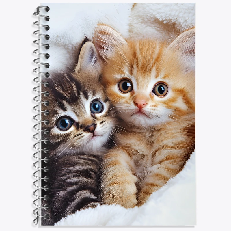 دفتر زبان 50 برگ خندالو مدل سه خط طرح گربه های بامزه کد F12091