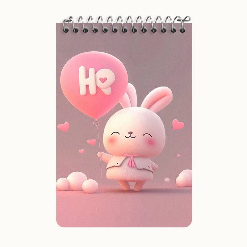 دفتر یادداشت 50 برگ خندالو طرح خرگوش کیوت کد F5697