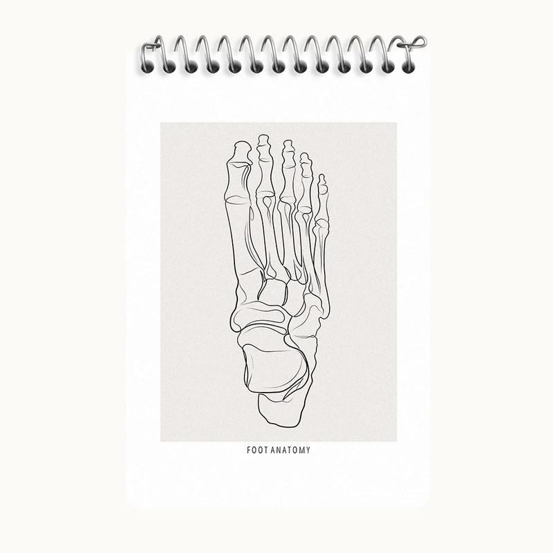 دفتر یادداشت 50 برگ خندالو طرح آناتومی پا (Foot Anatomy) کد F13921