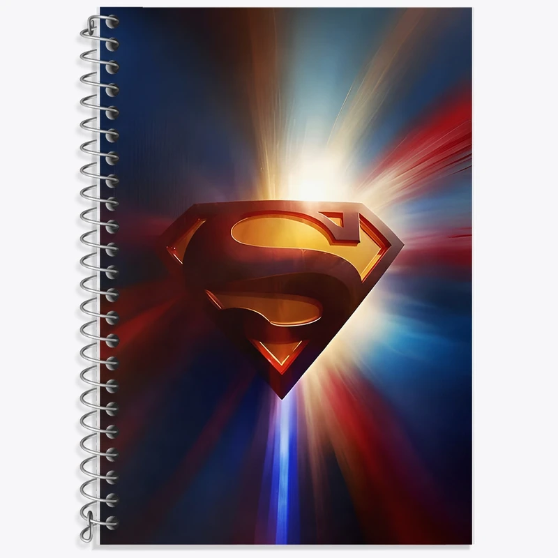 دفتر زبان 50 برگ خندالو مدل سه خط طرح سوپر من کد F9367