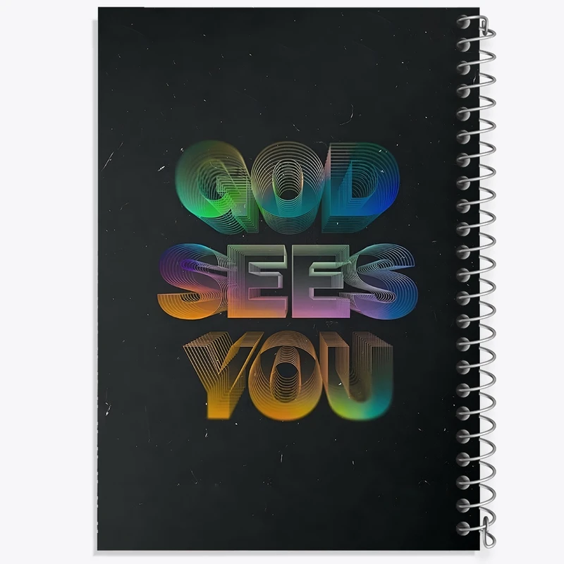 دفتر شطرنجی 50 برگ خندالو طرح God Sees You کد F4944